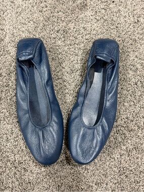 Arche Lauis Ballerinas Metallic Blue Grey Leather Flats France Made Women US 11
